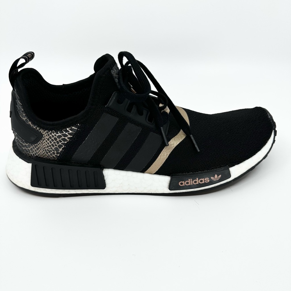 aDIDAS ORIGINALS WOMEN'S NMD R1 BLACK ROSE GOLD Lace Up Athletic Sneakers